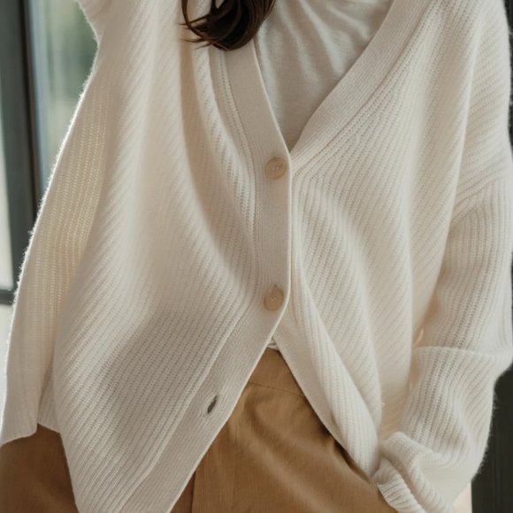 Jenni Kayne Cashmere Cocoon Cardigan - Ivory - Small - Picture 8 of 8